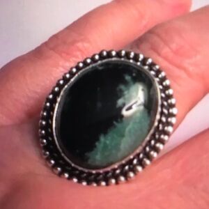 Moss Agate 925 Sterling Silver Ring